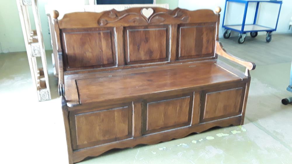 BANC COFFRE CHENE MASSIF