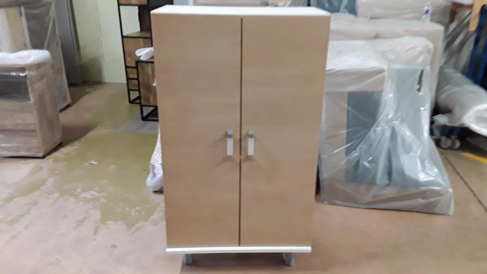 MEUBLE DE RANGEMENT 2 PORTES COLORIS BOIS BLANC