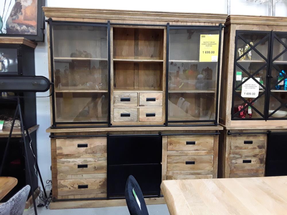 BUFFET DEUX CORPS MANGUIER PORTES  COULISSANTES 200/220