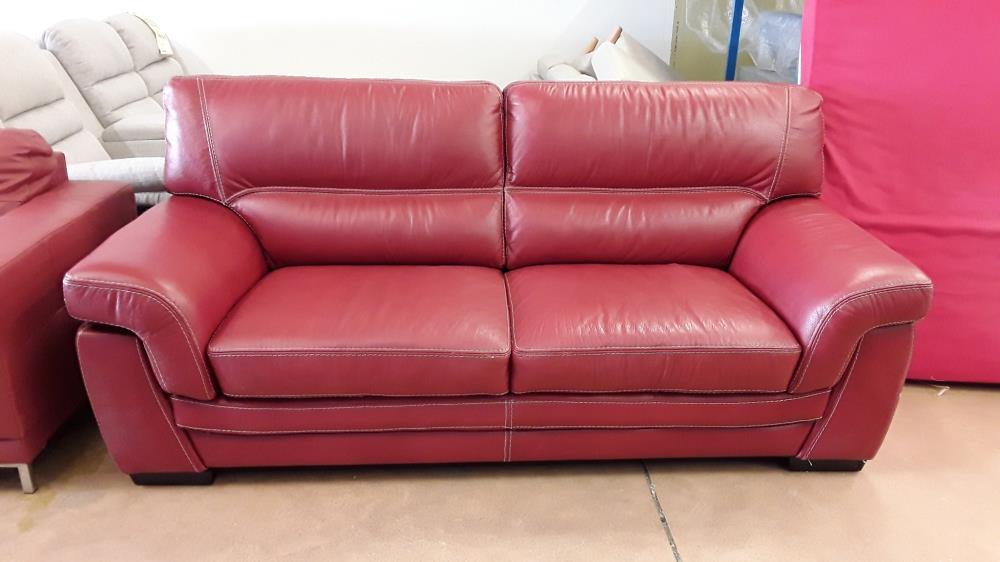 BANQUETTE CUIR 3 PLACES ROUGE