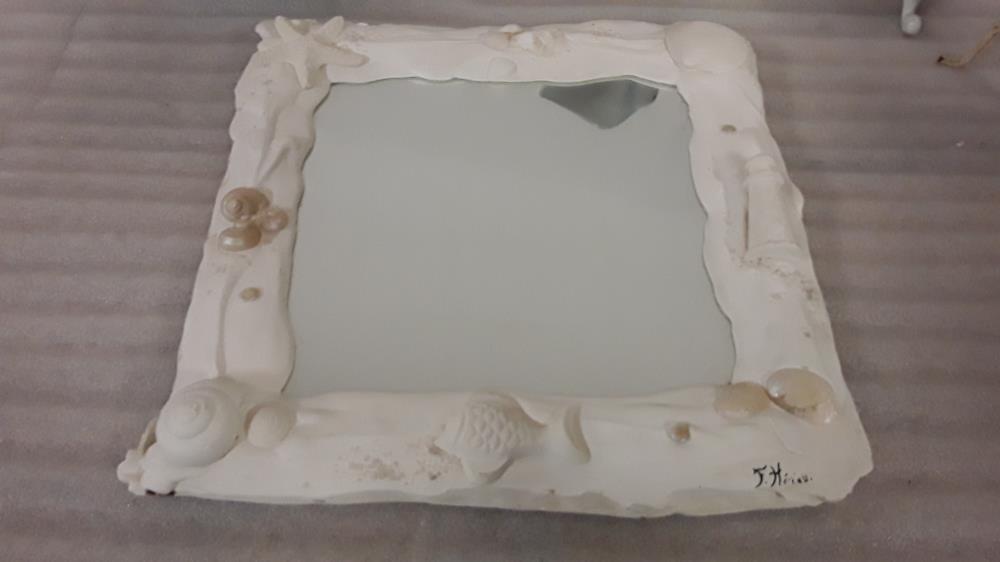 MIROIR DECO MER BLANC SIGNÉ