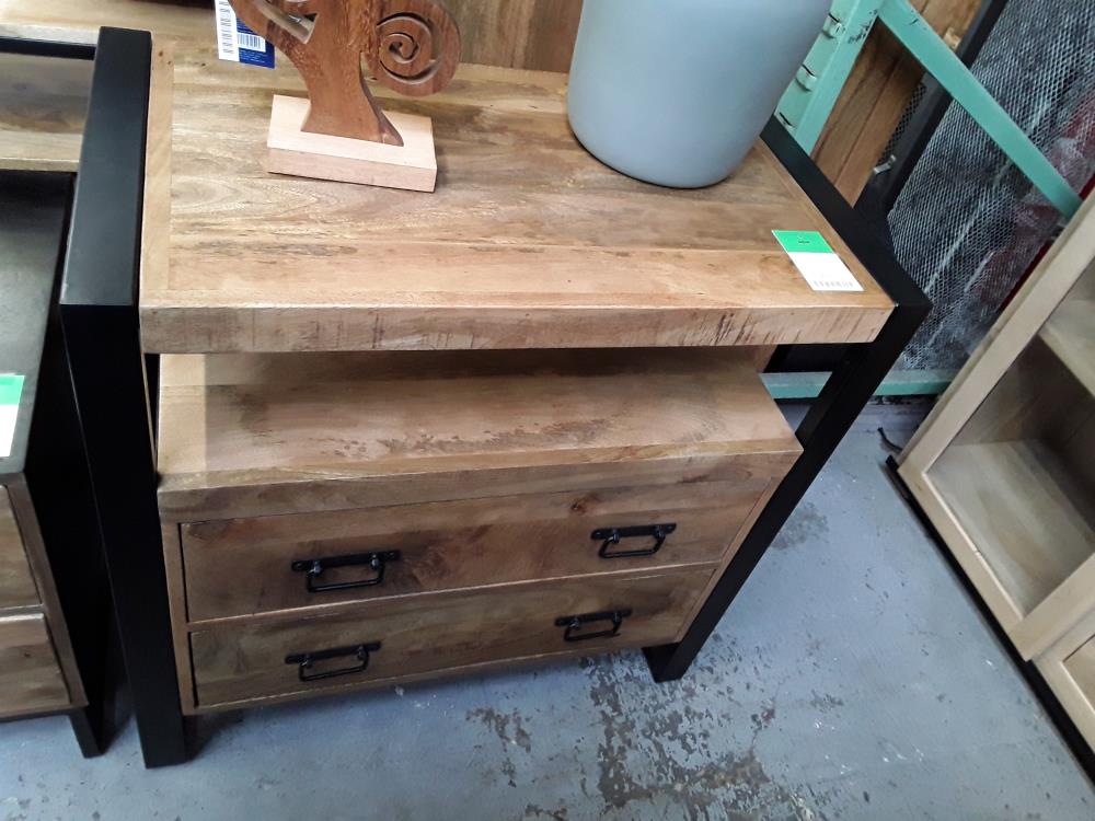 MEUBLE D APPOINT MANGUIER 80 CM AVEC TIROIRS