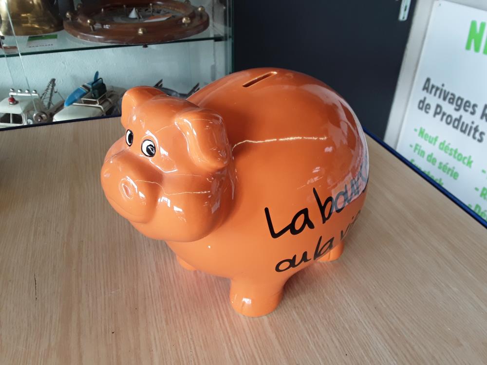 TIRELIRE COCHON ORANGE