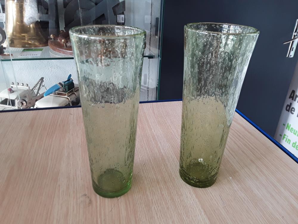 VASE VERRE SOUFFLÉ JAUNE