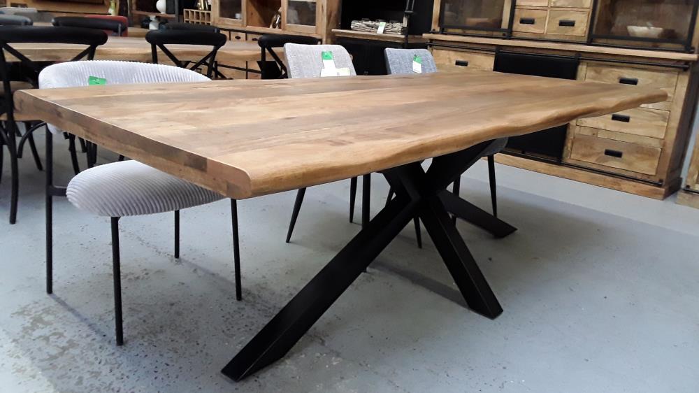 TABLE RECTANGLE MANGUIER 220  AVEC PIED CENTRAL 