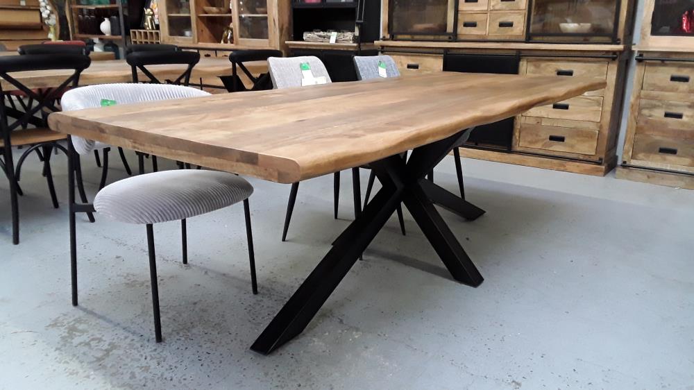 TABLE RECTANGLE MANGUIER 240 AVEC PIED CENTRAL 