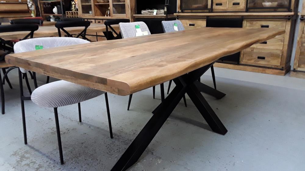 TABLE RECTANGLE MANGUIER 260 AVEC PIED CENTRAL 