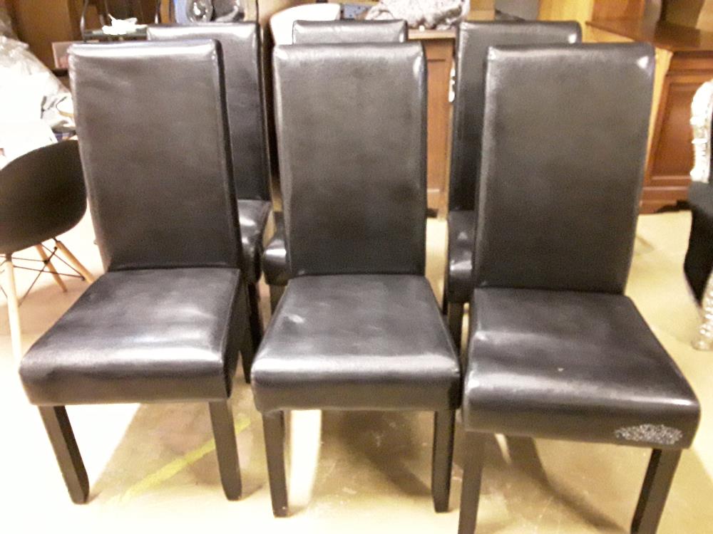 LOT DE 6 CHAISES DOSSIER HAUT