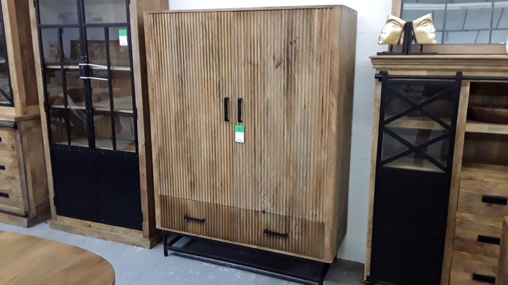 RAMPUR MEUBLE BAR 125CM MANGUIER 2 PORTES +2 TIROIRS