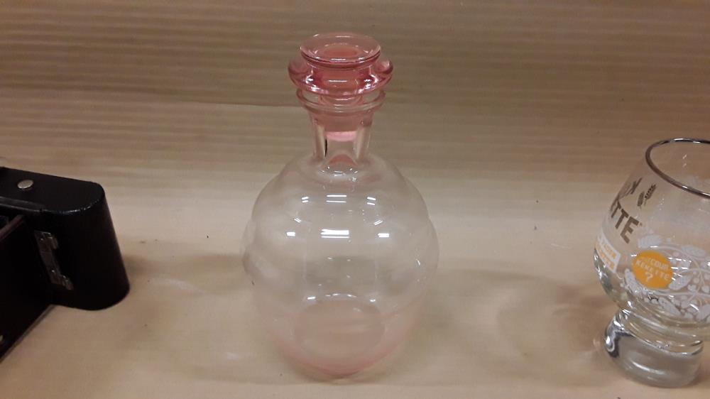 BOUTEILLE FLACON ROSE VERRE
