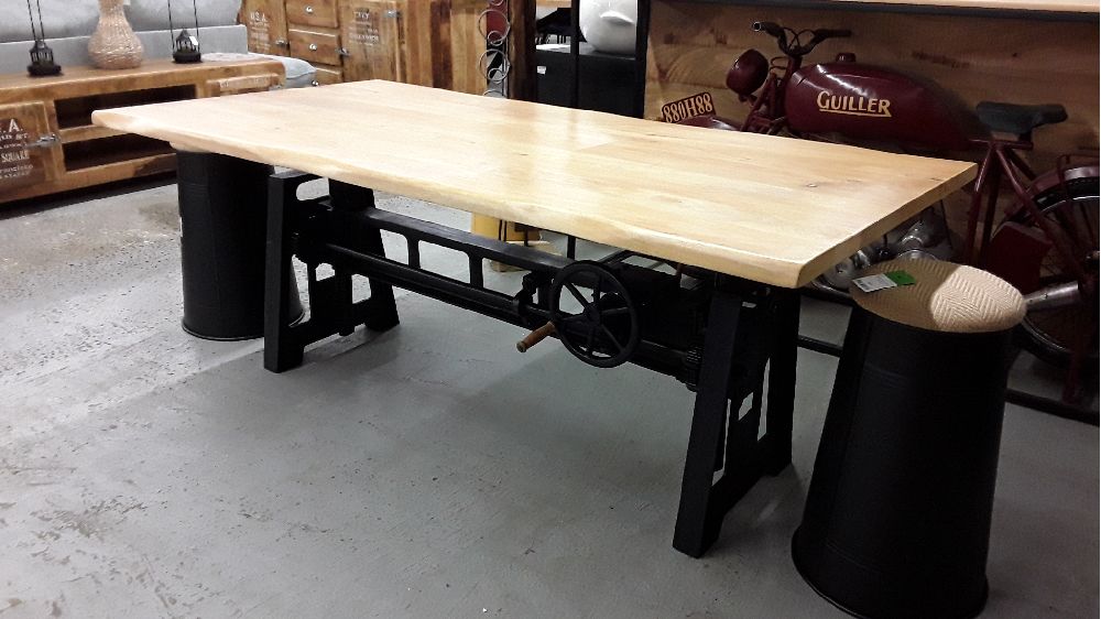 TABLE MANGUIER EDGE 220/100 PIED METAL RELEVEUR 