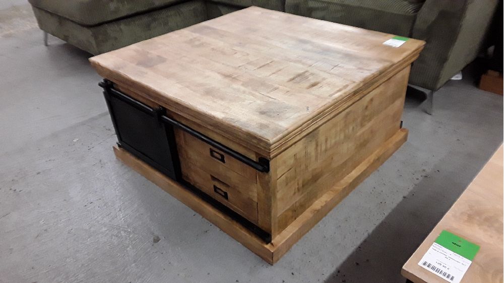 TABLE BASSE MANGUIER SLIDER AVEC PORTE COULISSANTE 