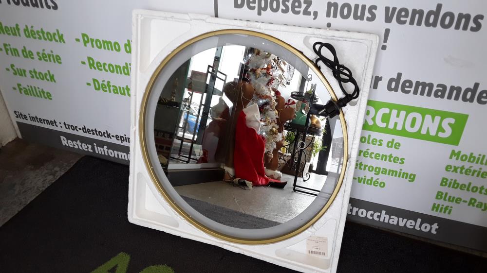MIROIR ROND DORÉ LUMIÈRE