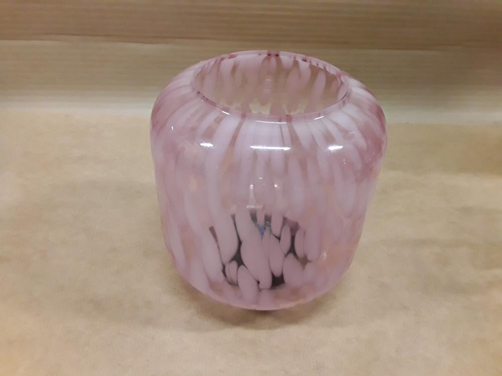 LAMPE À PILES VERRE ROSE