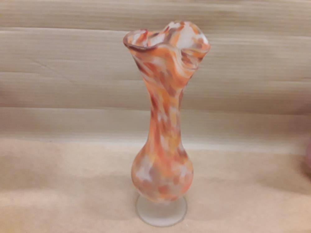 VASE PATE DE VERRE ORANGE