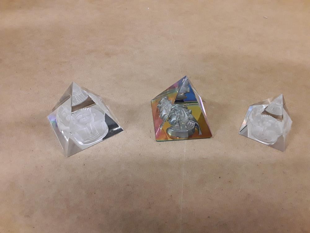 LOT DE 3 DECO ÉGYPTIENNE VERRE