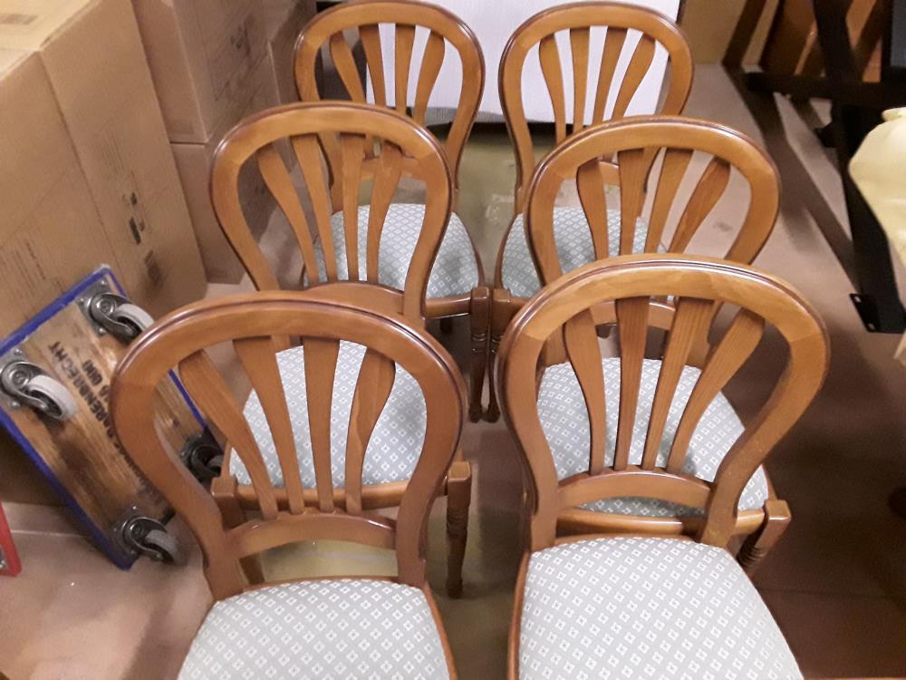 LOT DE 6 CHAISES MERISIER 