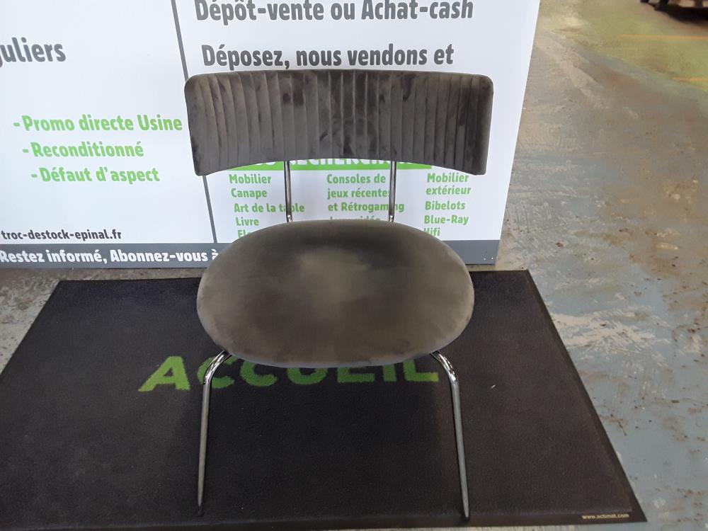 FAUTEUIL VELOURS GRIS 