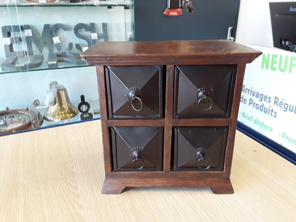 ARMOIRETTE 4 TIROIRS BOIS/METAL 