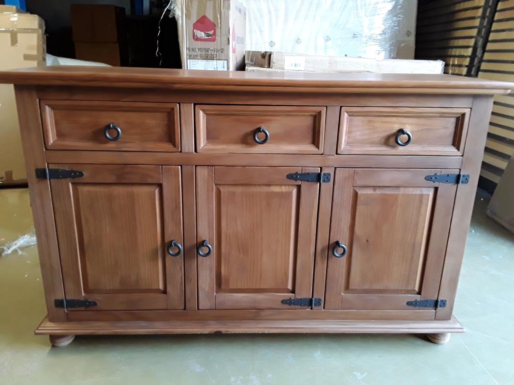 ENFILADE PIN 3 PORTES 3 TIROIRS