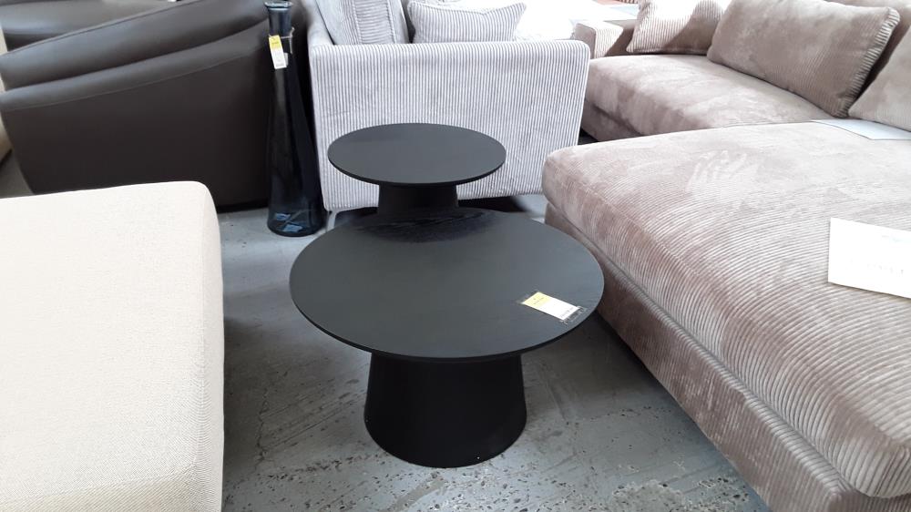 TABLES BASSES GIGOGNES PLACAGE CHÊNE - NOIR - PIARI /DESTOCK 