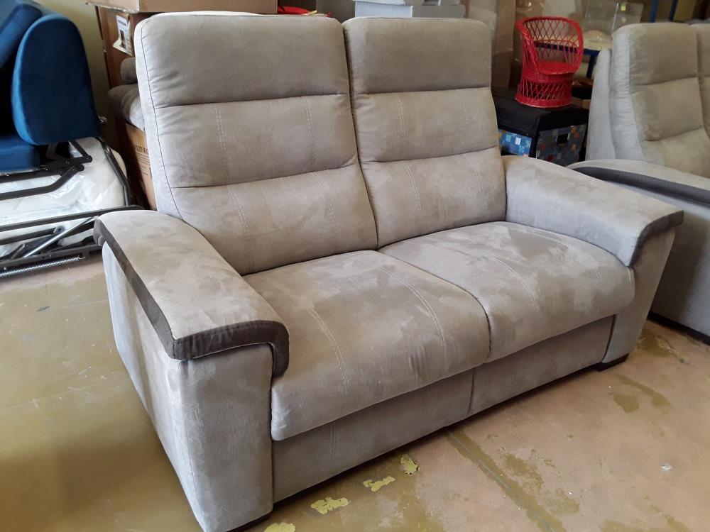 CANAPÉ 2 PLACE TISSU GRIS