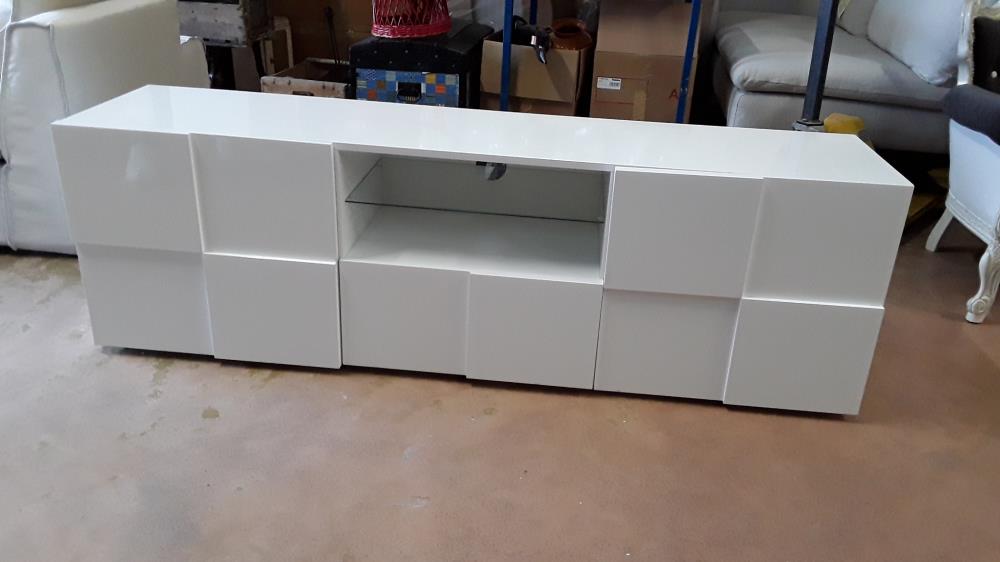 MEUBLE TV LAQUÉ BLANC 