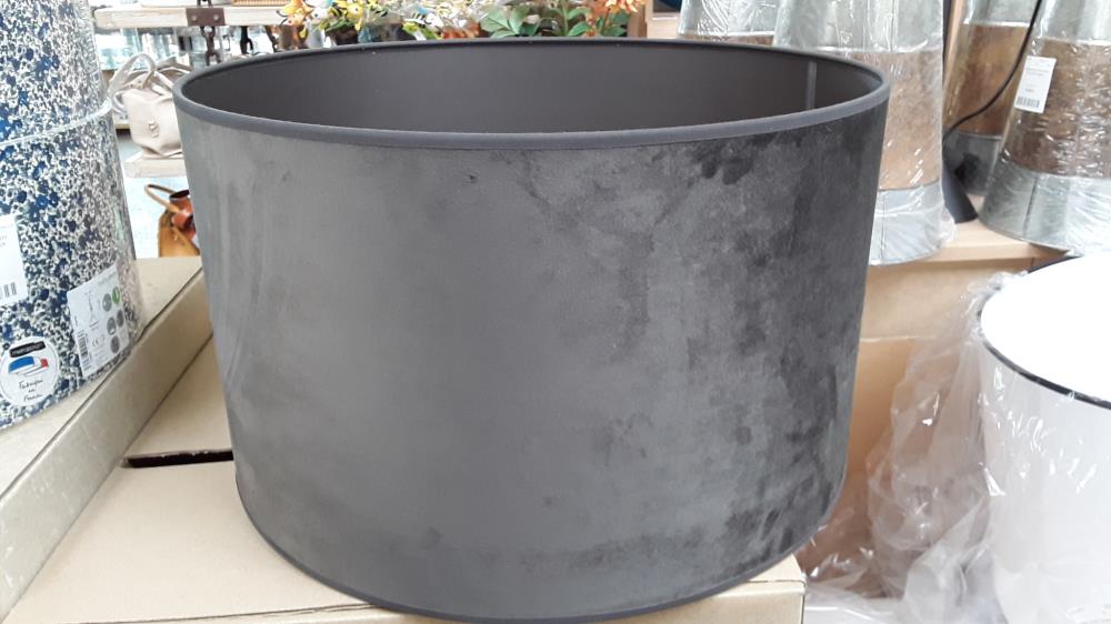 ABATJOUR VELVET GRIS ANTHRACITE D48CM/H30CM/DESTOCK