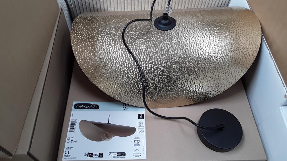 SUSPENSION TRESOR ACIER, OR, DIAM.48 CM, E27/DESTOCK