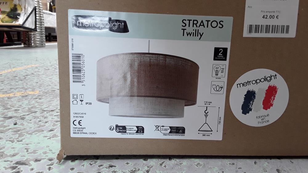 SUSPENSION TWILLY , DIAM.38 CM, E27/DESTOCK 