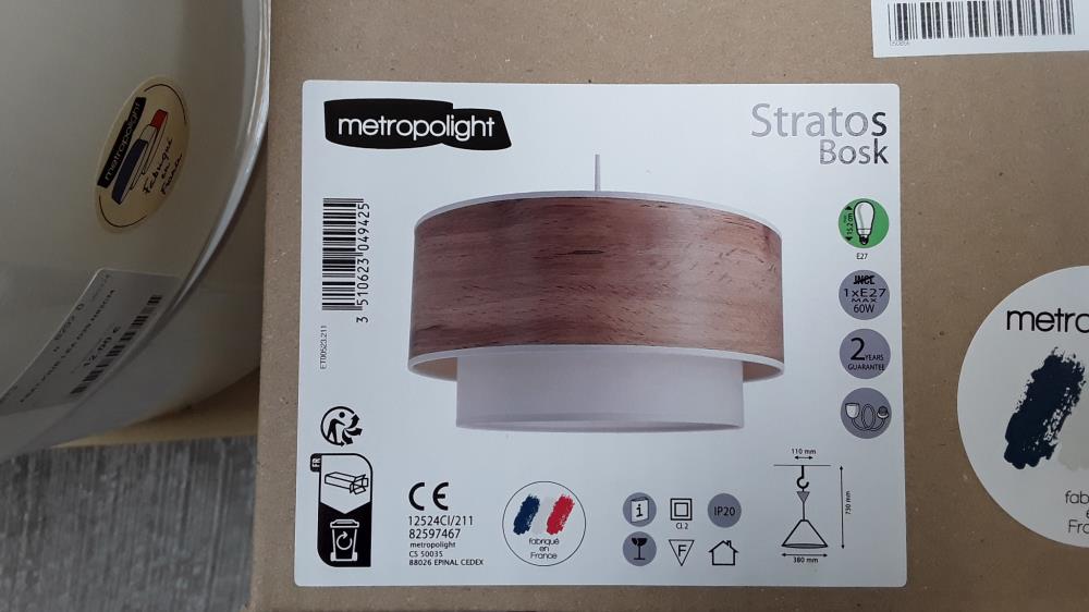 SUSPENSION STRATOS  BOSK TISSU, DIAM.38 CM, E27/ DESTOCK 