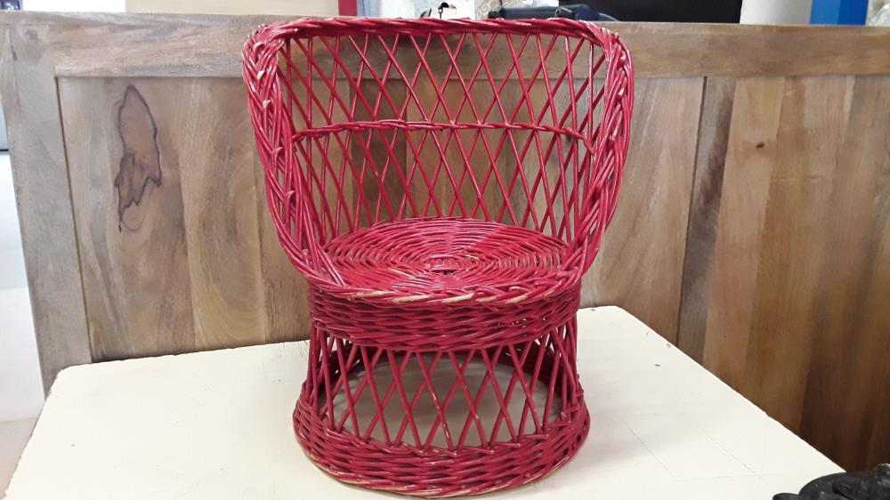 FAUTEUIL ROTIN ENFANT ROUGE