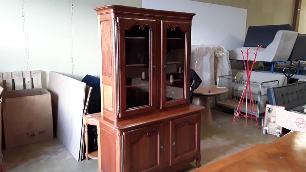 VITRINE BIBLIOTHEQUE MERISIER 