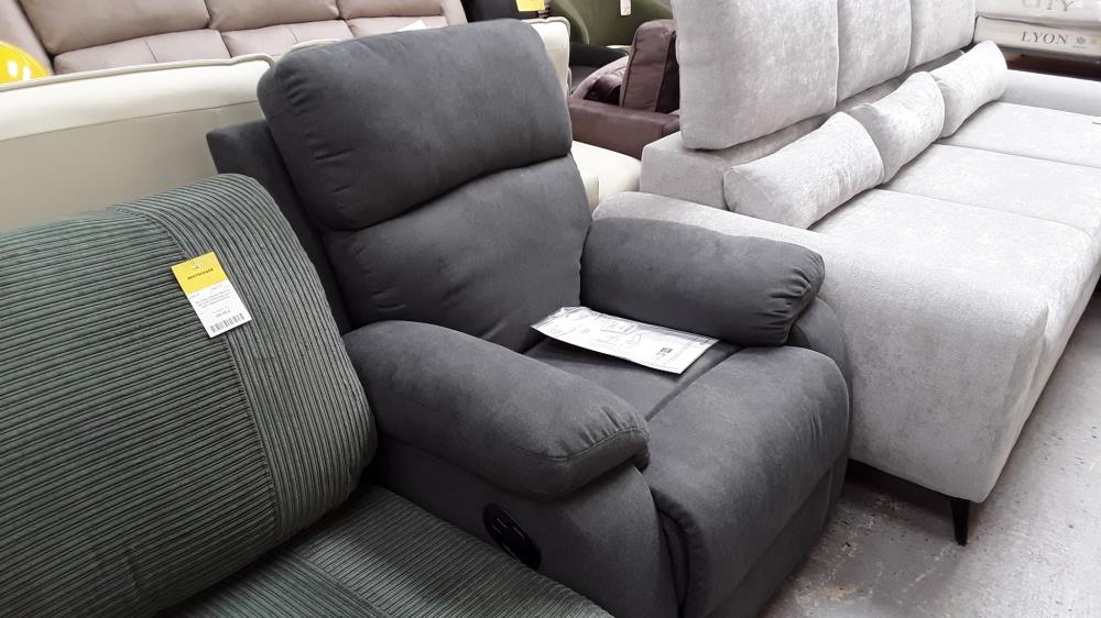 FAUTEUIL RELAX EN TISSU TOLZANO - ANTHRACITE/DESTOCK