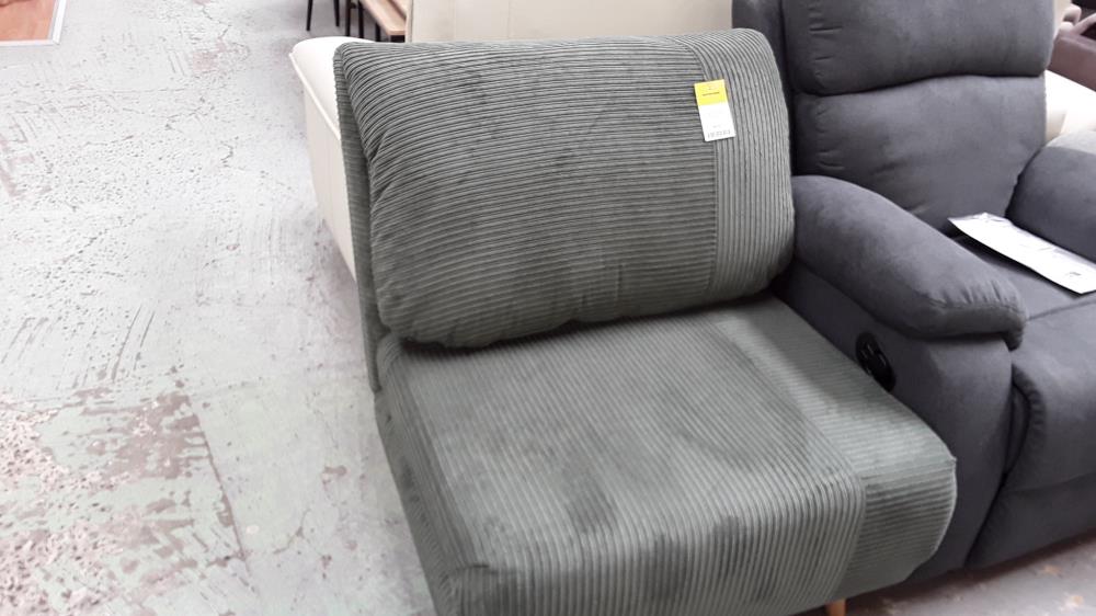 FAUTEUIL CONVERTIBLE EN VELOURS CÔTELÉ PALULA - VERT FONCÉ/DESTOCK 