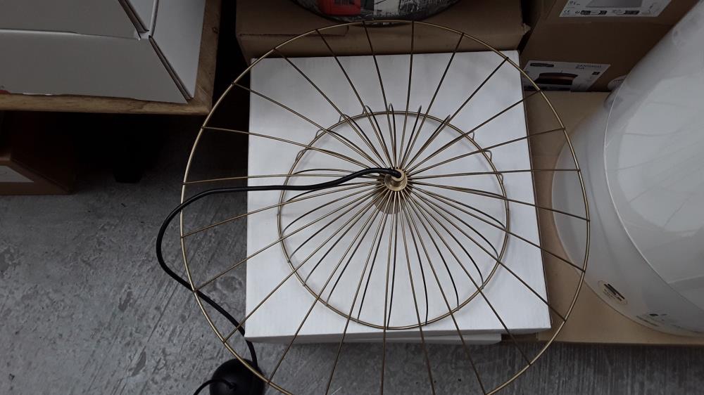 SUSPENSION FILAIRE VINTAGE EN MÉTAL - D.50 X H.110 À 300 CM - DORÉ -/DESTOCK 