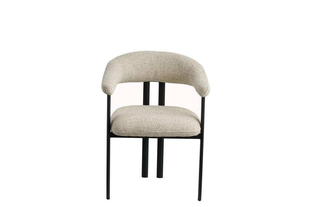 CHAISE ANISSA  BEIGE PIEDS NOIRS SABLES  60*61*80*49 