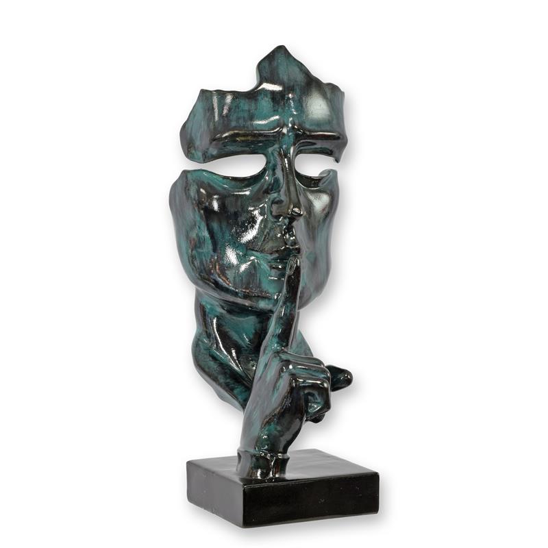 MASQUE SILENCE NOIR ET VERT H 42.8 CM 