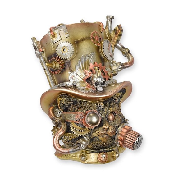 STEAMPUNK CHAT HAUTEUR 21.1 CM  