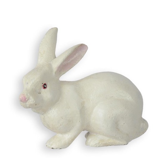 LAPIN METAL BLANC H 11.5 CM 