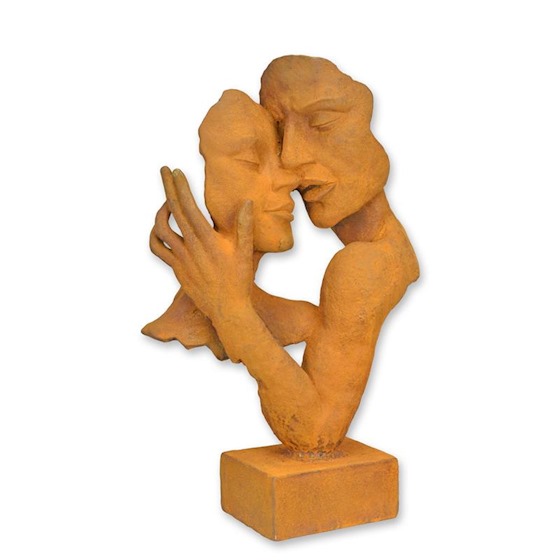 BUSTE EN METAL LE BAISER H 62.5 CM 