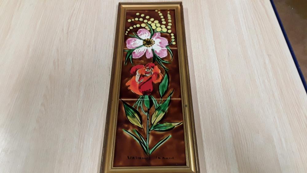 TABLEAU CARREAUX À FLEURS 