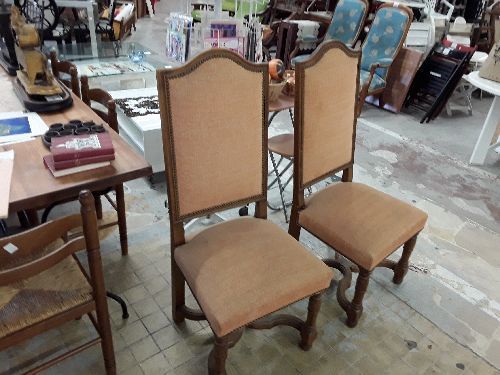 LOT DE 4 CHAISES GRAND DOSSIER