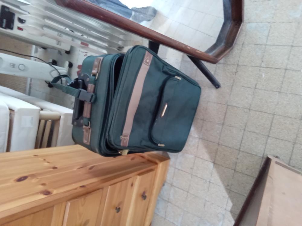 VALISE TISSU VERT LANCEL occasion - Troc 35