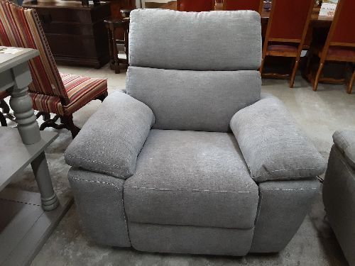 Fauteuil Relax électrique Orion Tissu Gris Clair Neuf Le