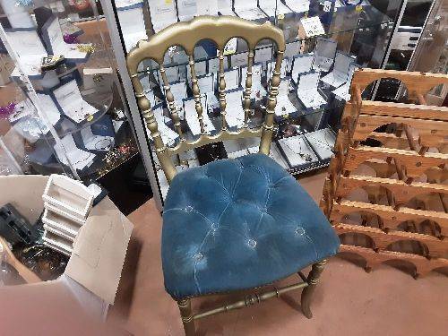 CHAISE DORE ASSISE BLEU