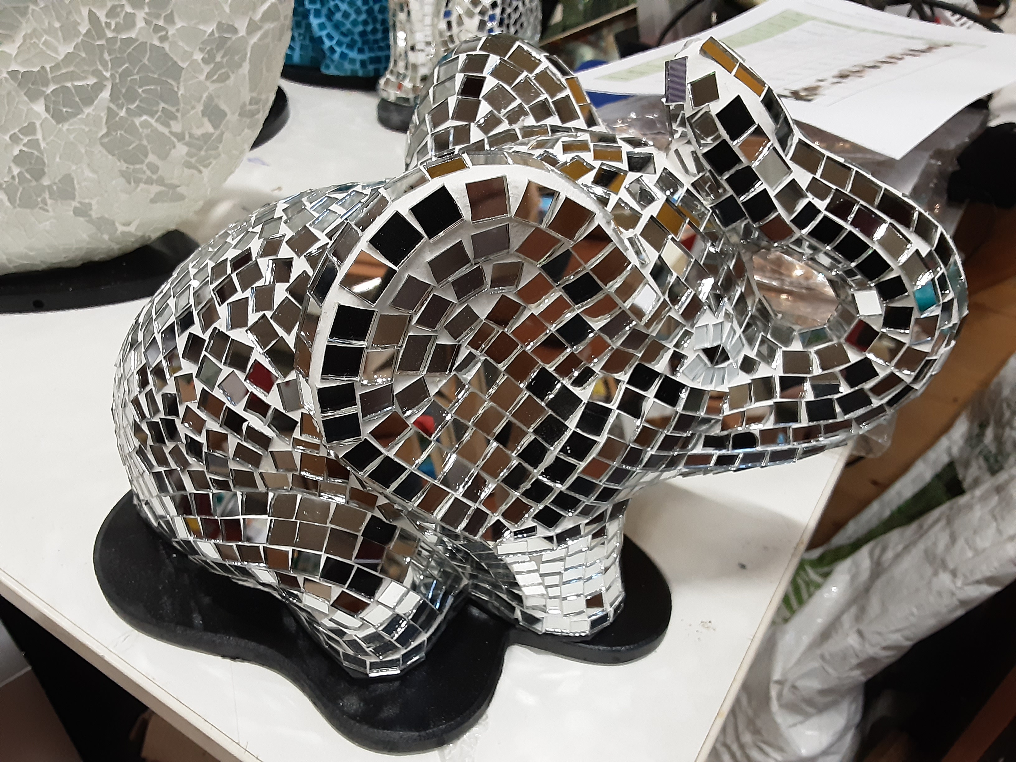 LAMPE ELEPHANT MOSAIQUE