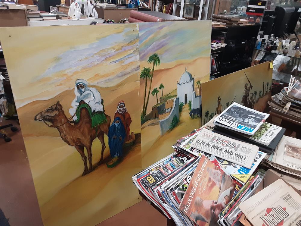 PEINTURE DESERT TRIPTYQUE 