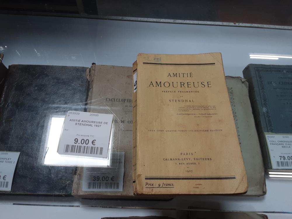 AMITIÉ AMOUREUSE DE STENDHAL 1927