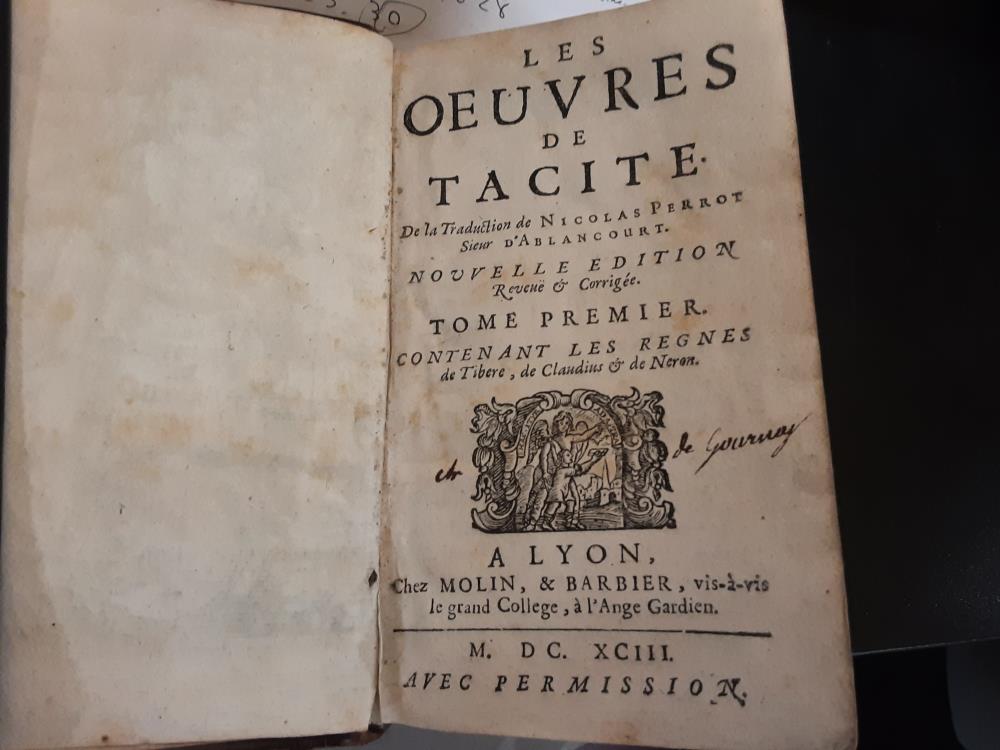 LES OEUVRES DE TACITE DE NICOLAS PERROT 1643